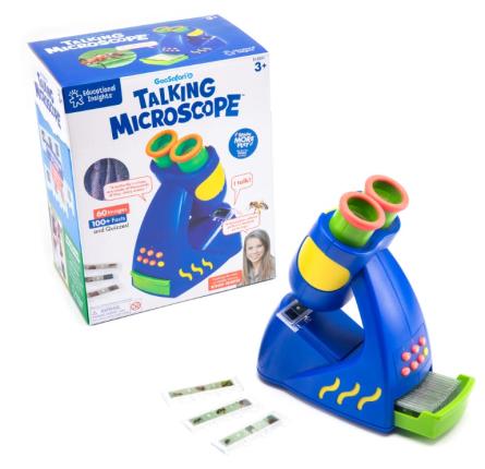 Microscop interactiv vorbitor Geosafari, 5x -  20 lame cu 60 preparate