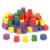 Cuburi de lemn colorate - Set de 100 buc în 6 culori