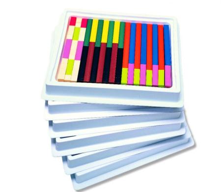 Cuburi din plastic, colorate pentru ordonare după lungime -  pentru clasă