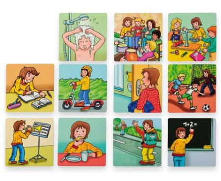 Activitatile zilnice ale copiilor- 26 cartonase magnetice (8x8 cm)