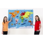 Flanelograf- Harta Lumii  - dimensiune 90x120 cm